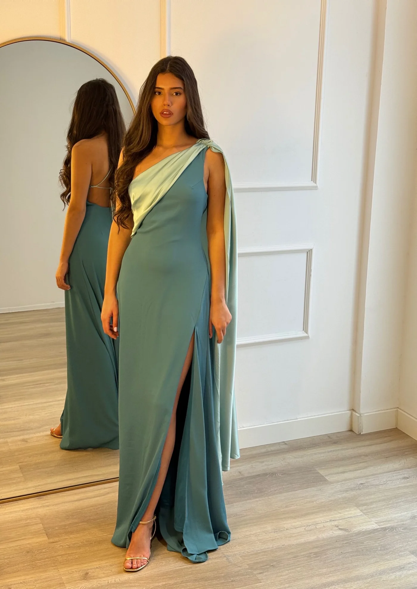 Vestido Catrisse petróleo y Aqua