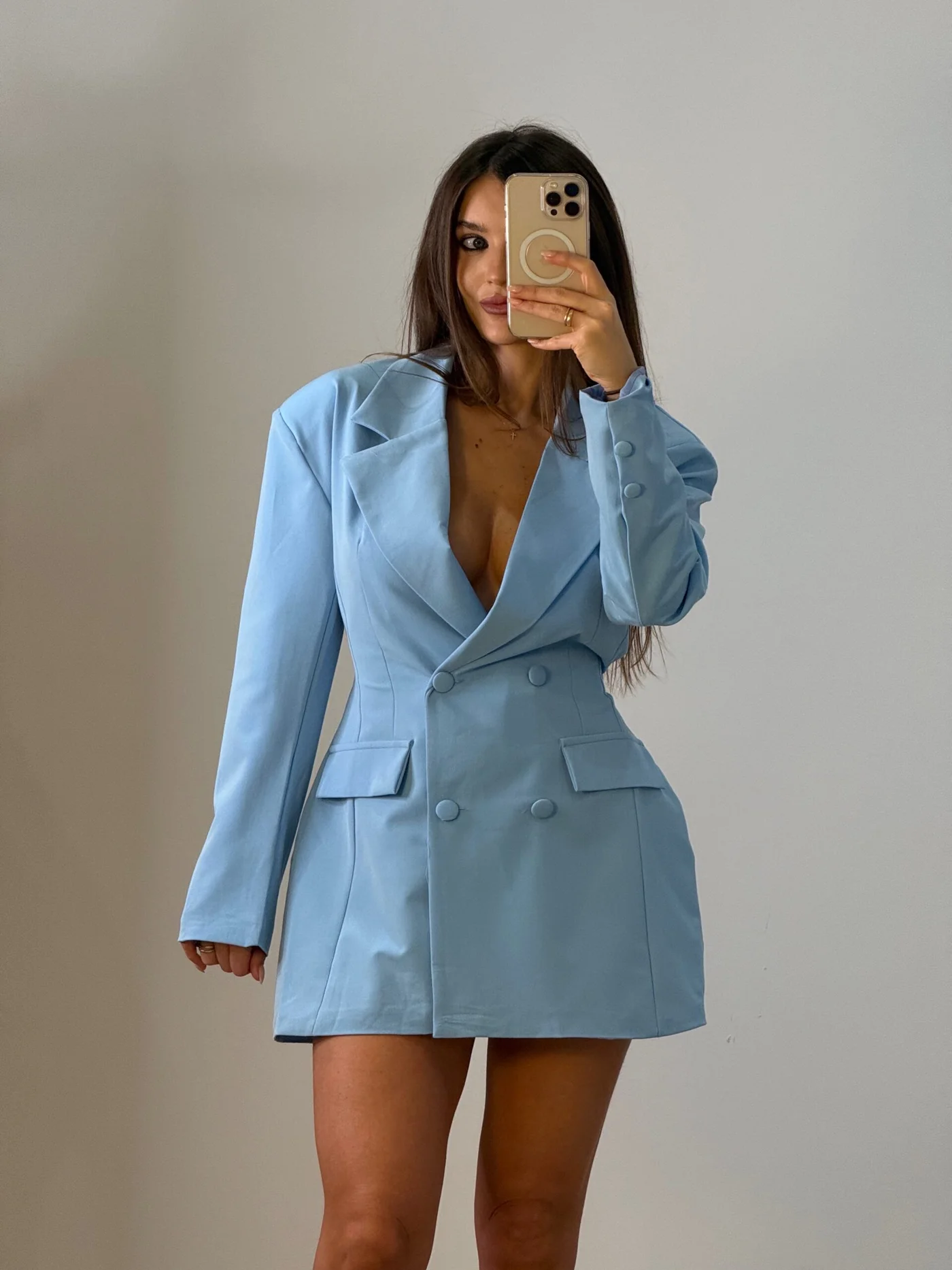 Vestido Blazer Celeste