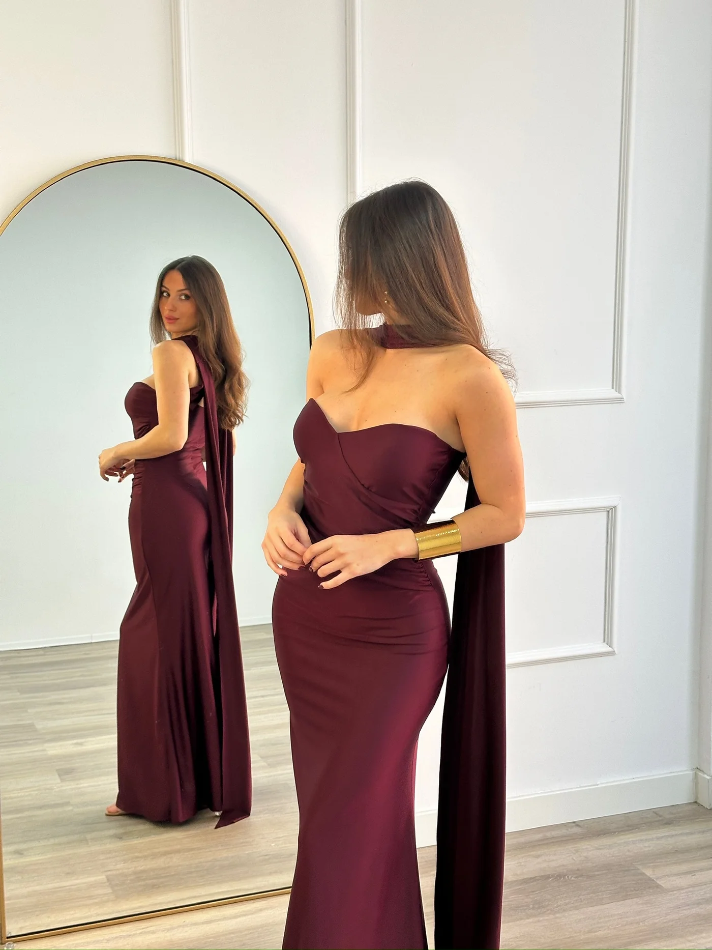vestido bones burdeos