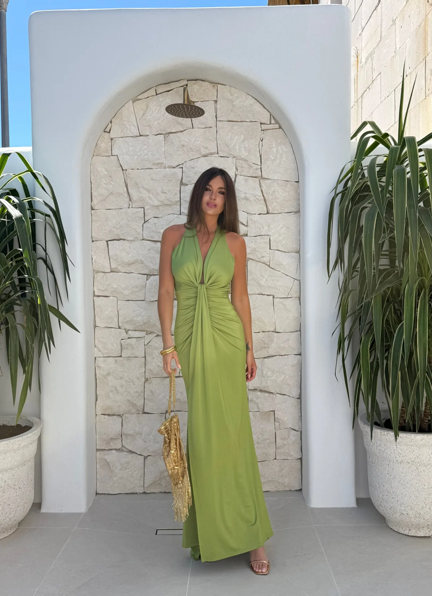 Vestido Casilda Verde Pistacho