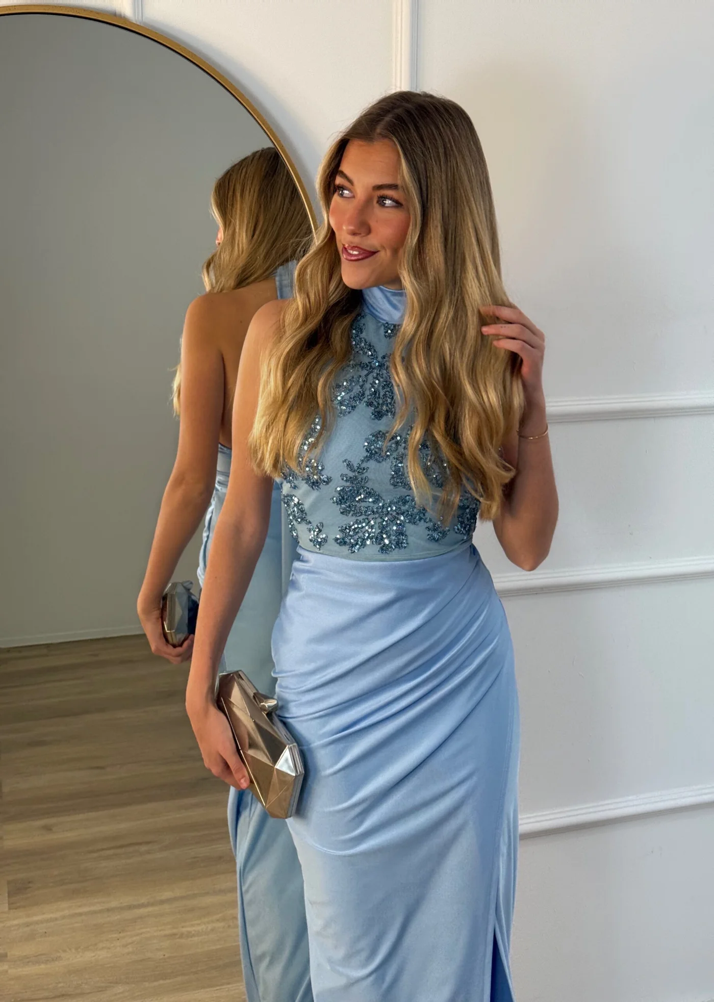 Vestido Cava Azul Celeste