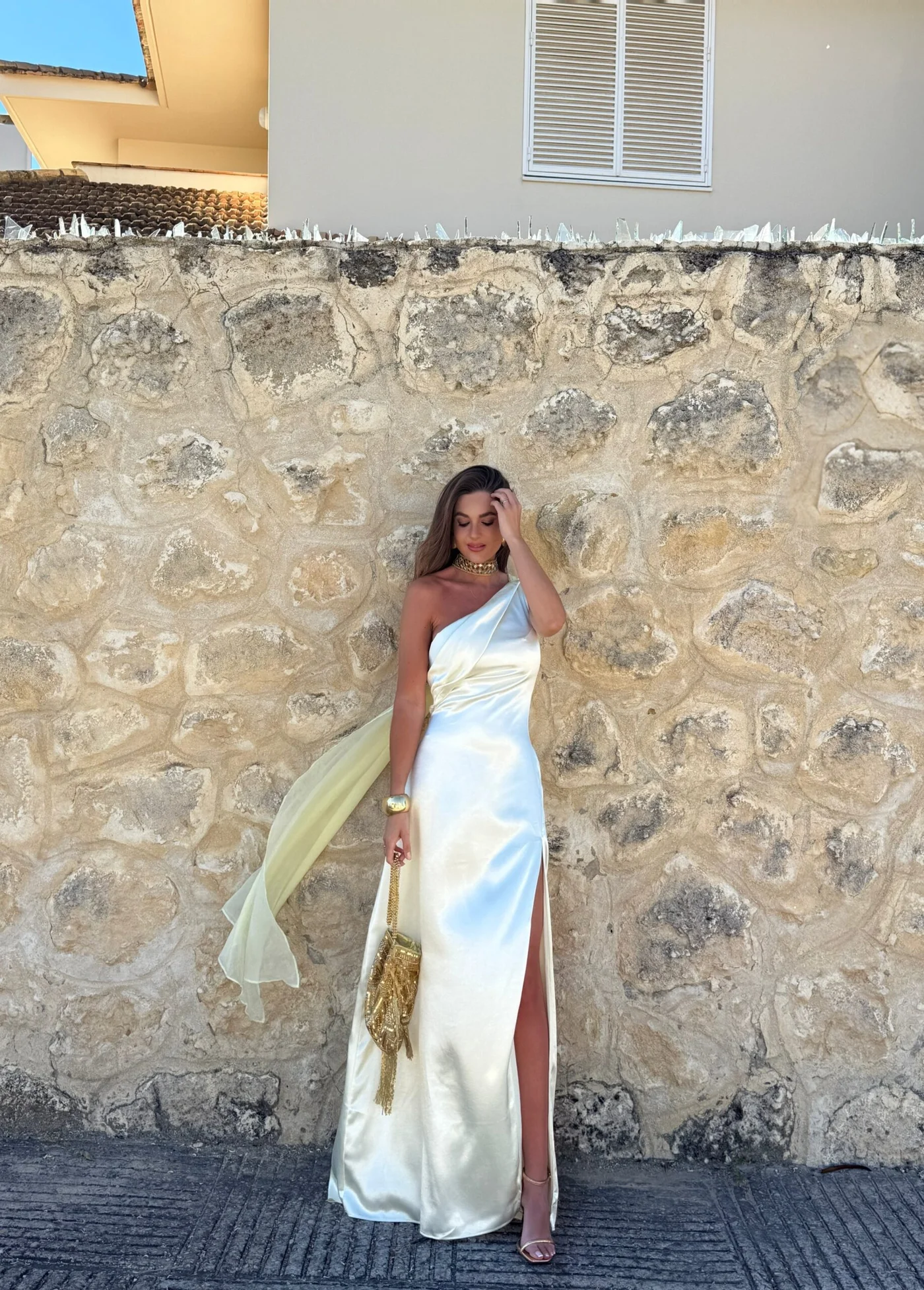 Vestido Inna blanco roto