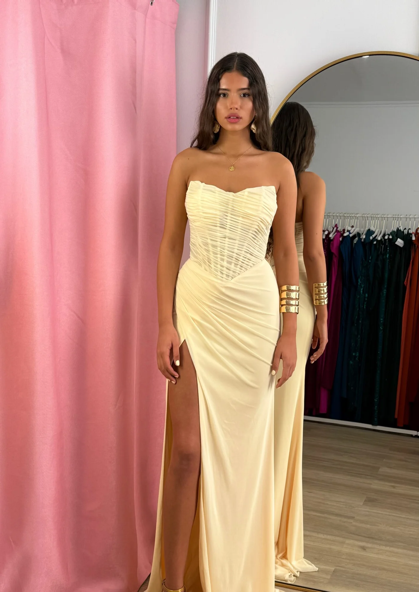 Vestido Olimpia Amarillo Pastel