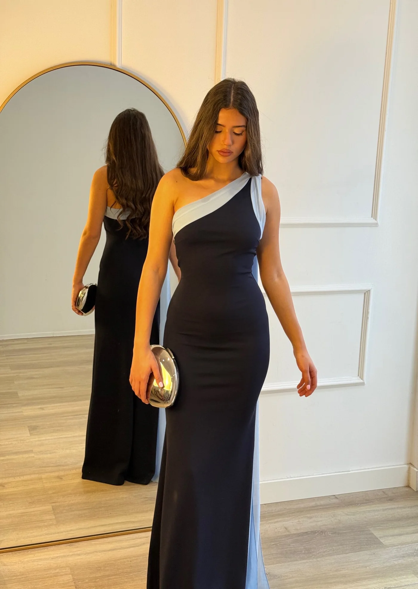 Vestido Velliet Azul Marino