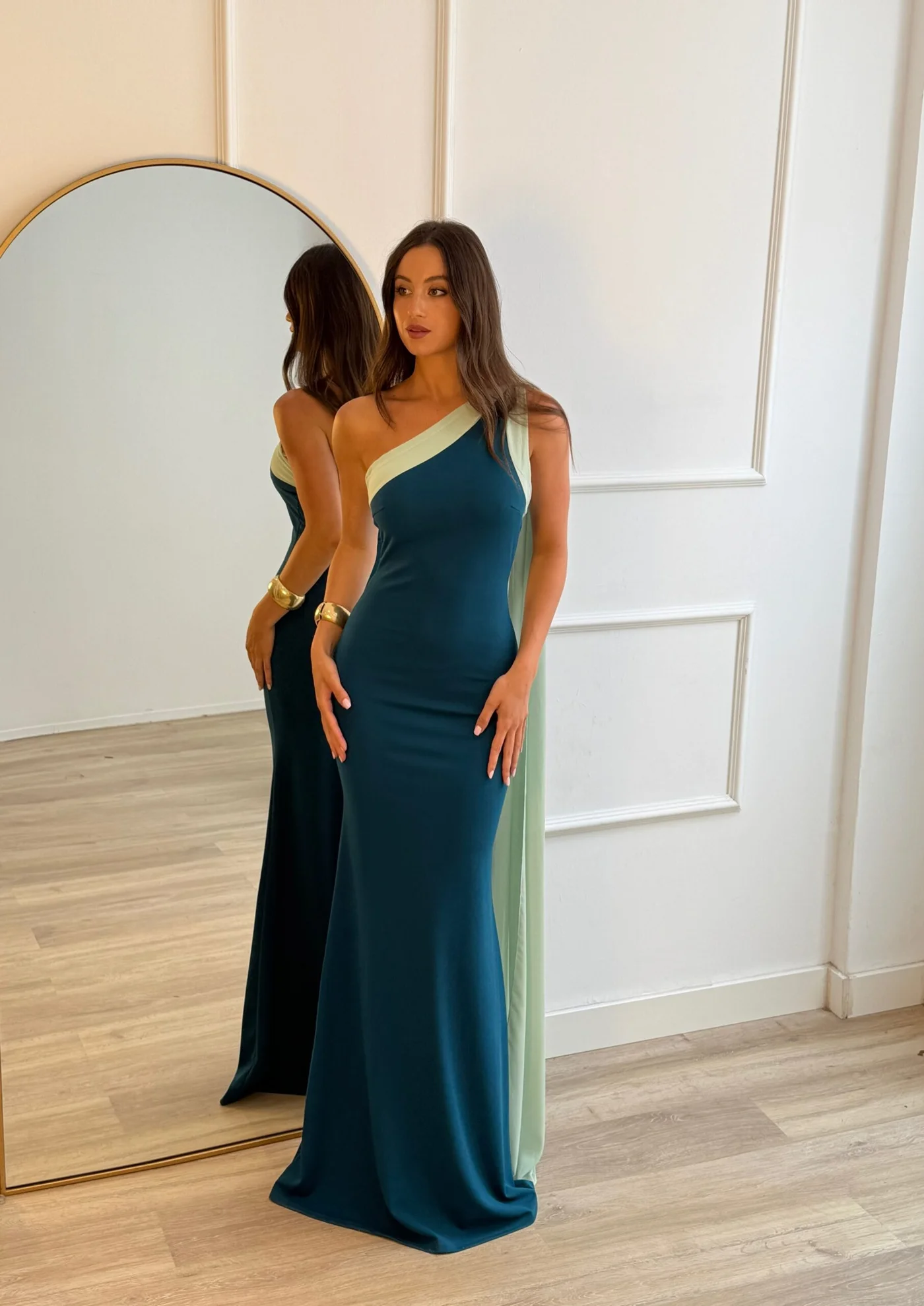 Vestido Velliet Petróleo