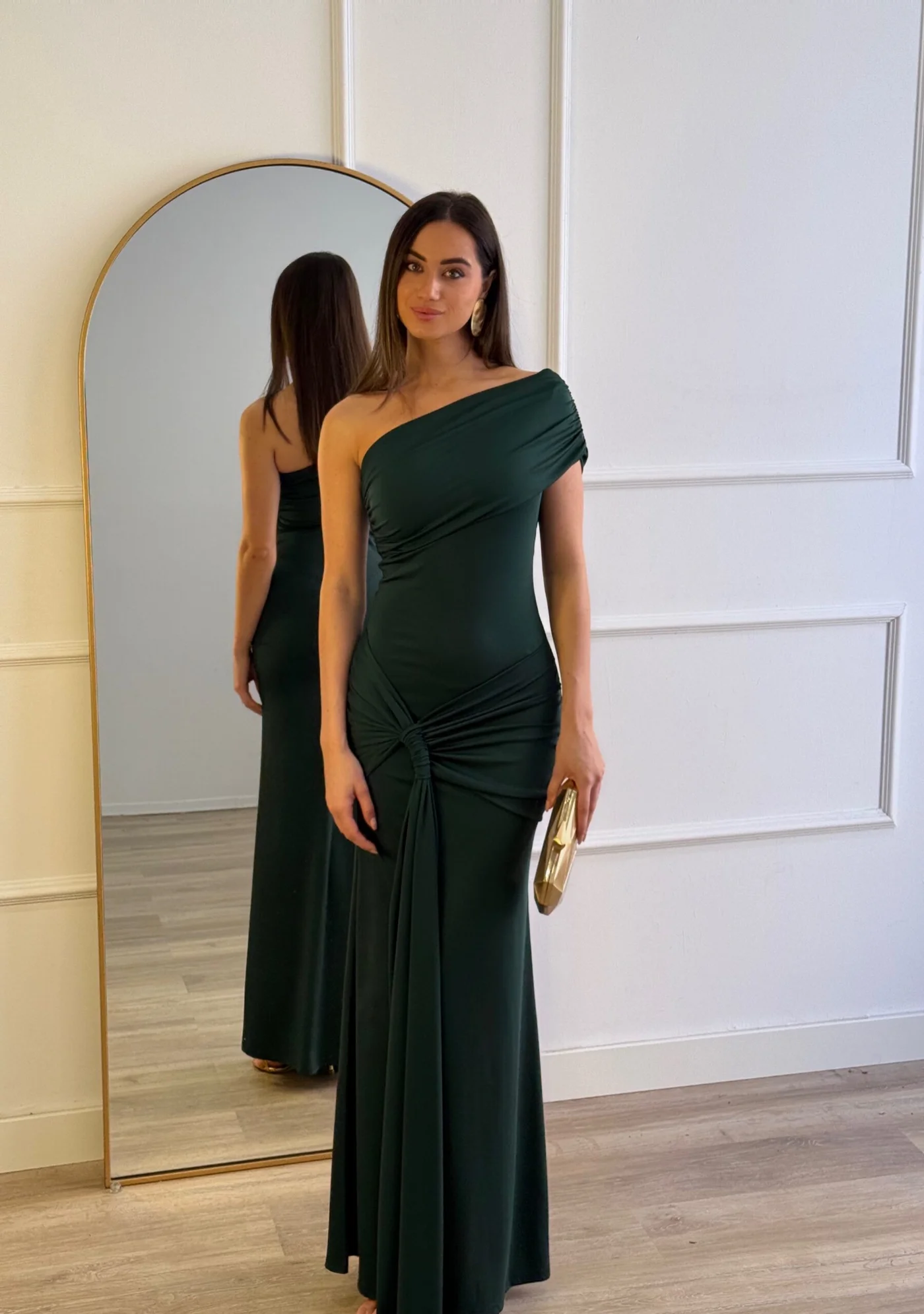 Vestido Albanis verde botella