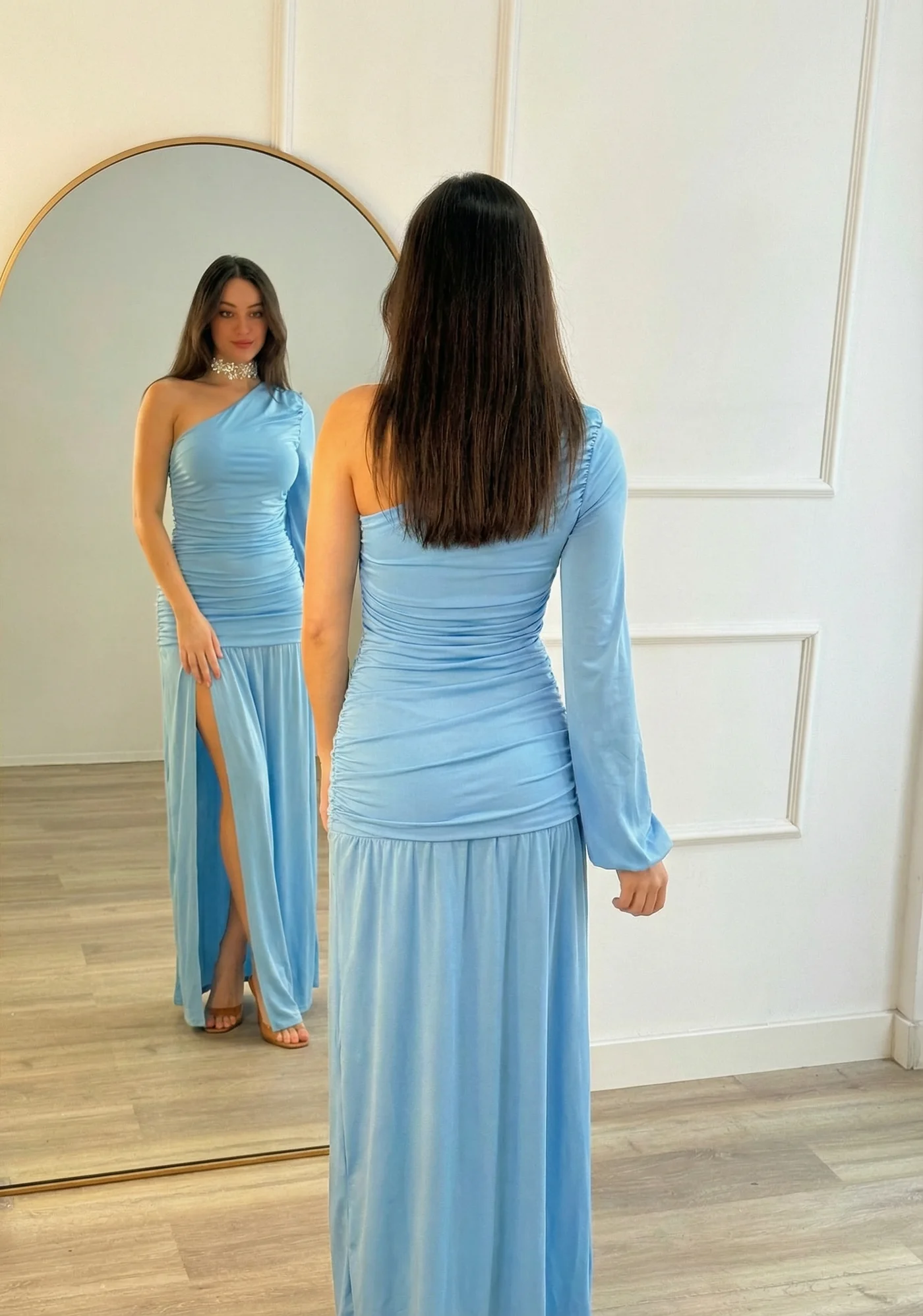 Vestido Carmen Celeste