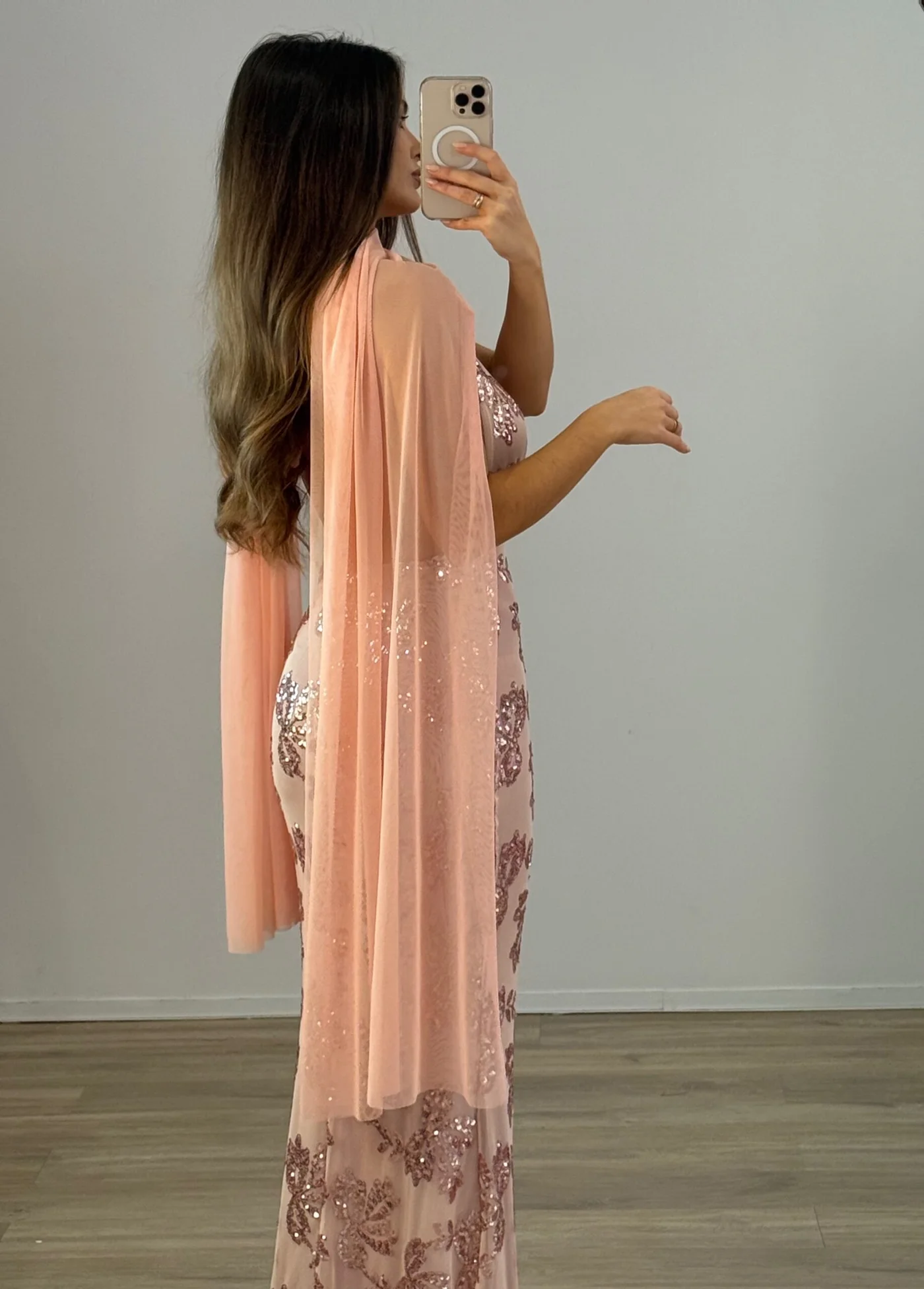 Fular tul rosa palo