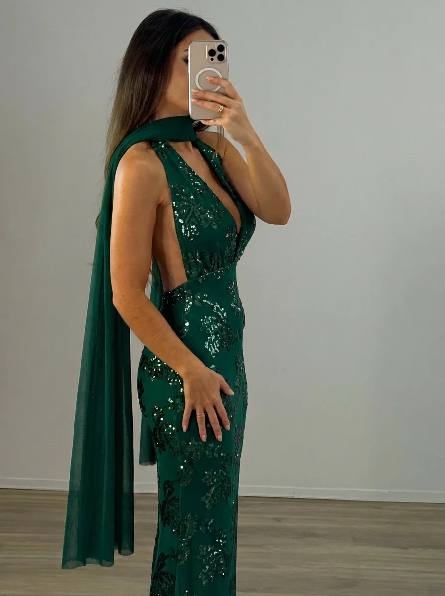 Fular Tul Verde Botella