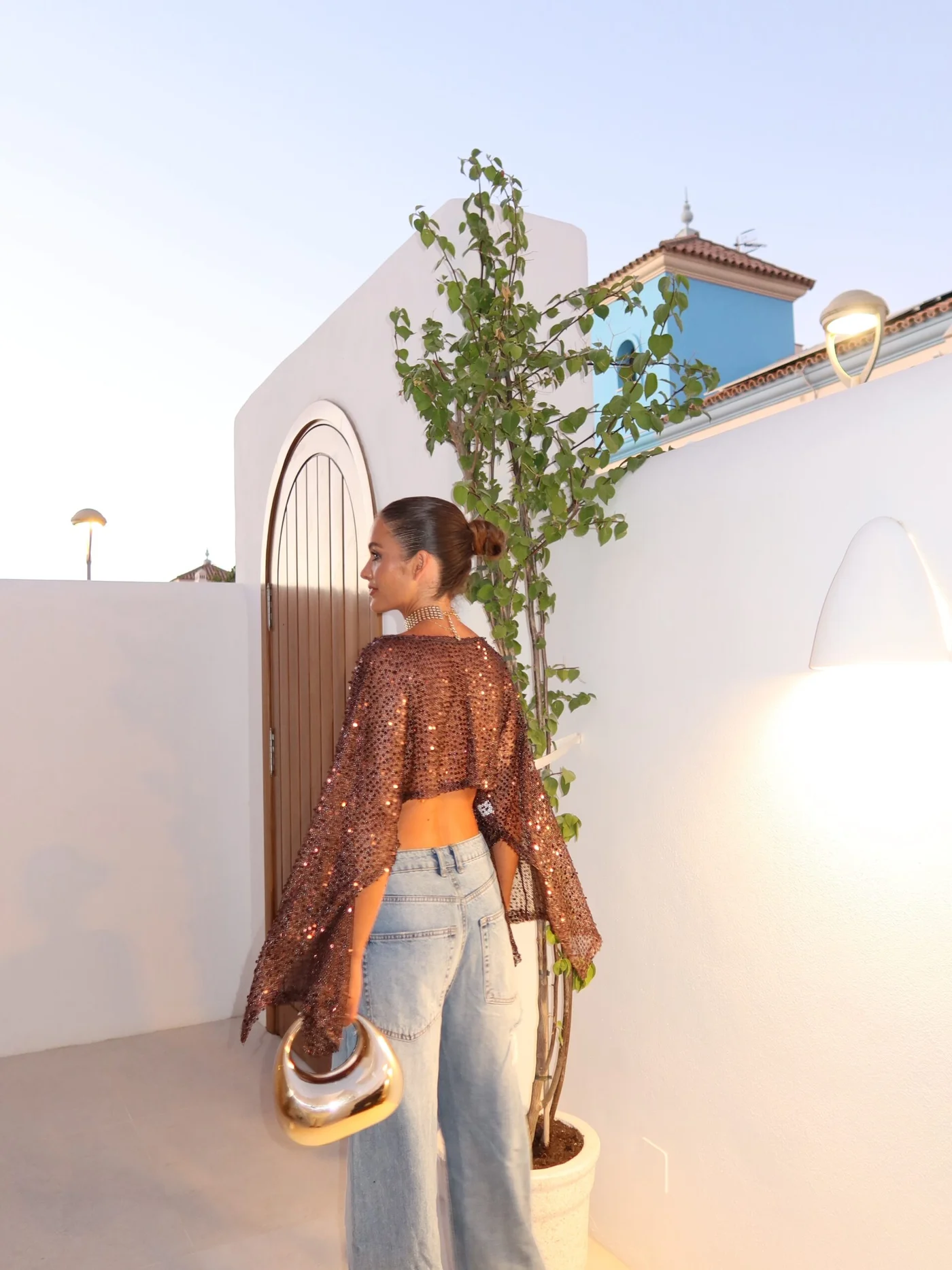 Top Telva Marrón