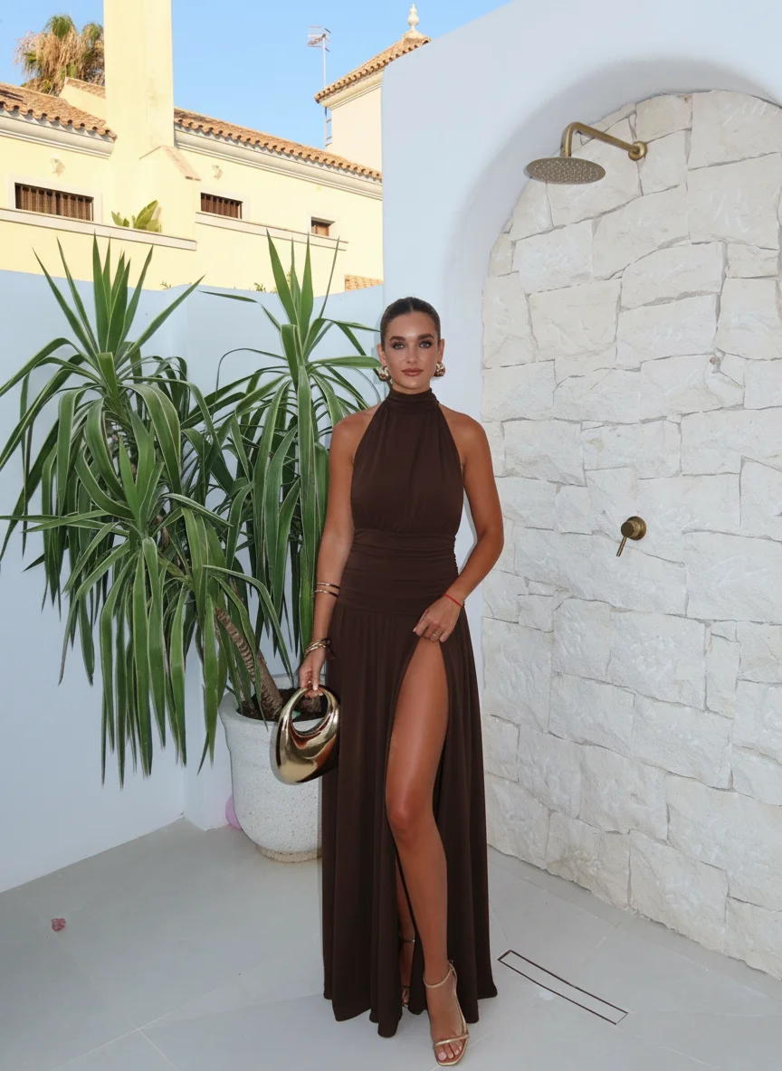 Vestido bruma Marrón