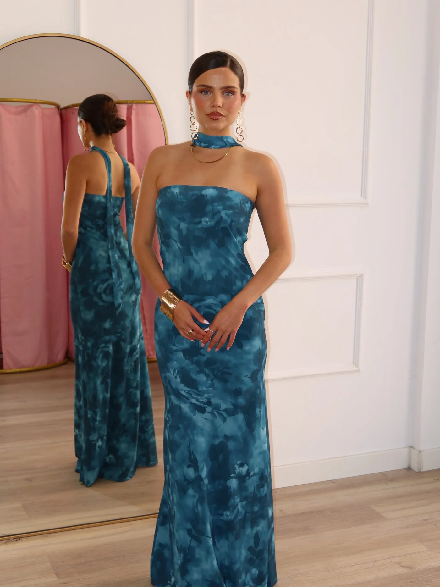 Vestido fiorella petroleo