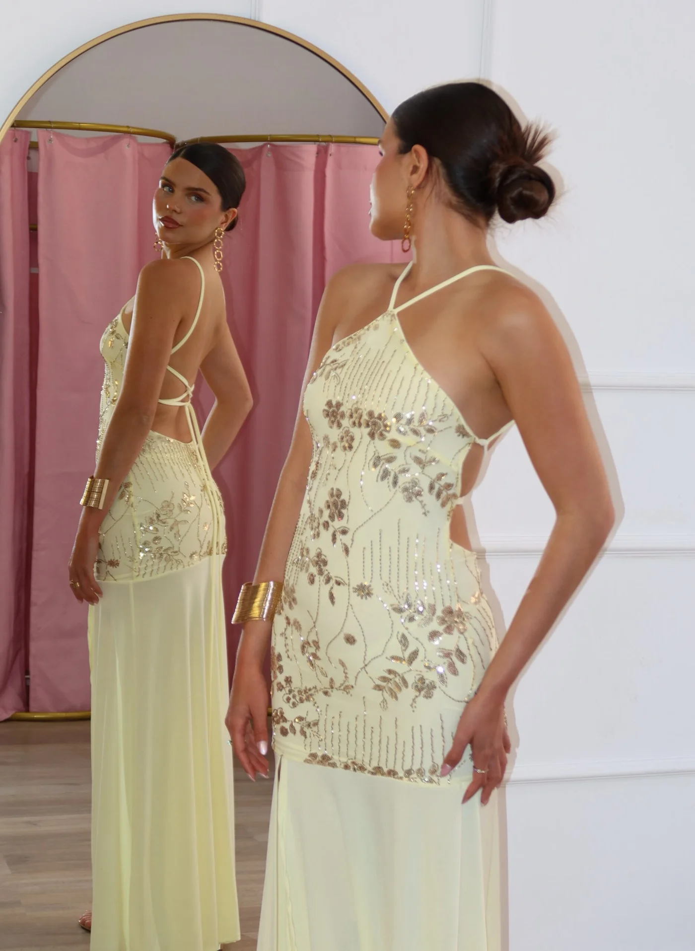 Vestido hada amarillo pastel