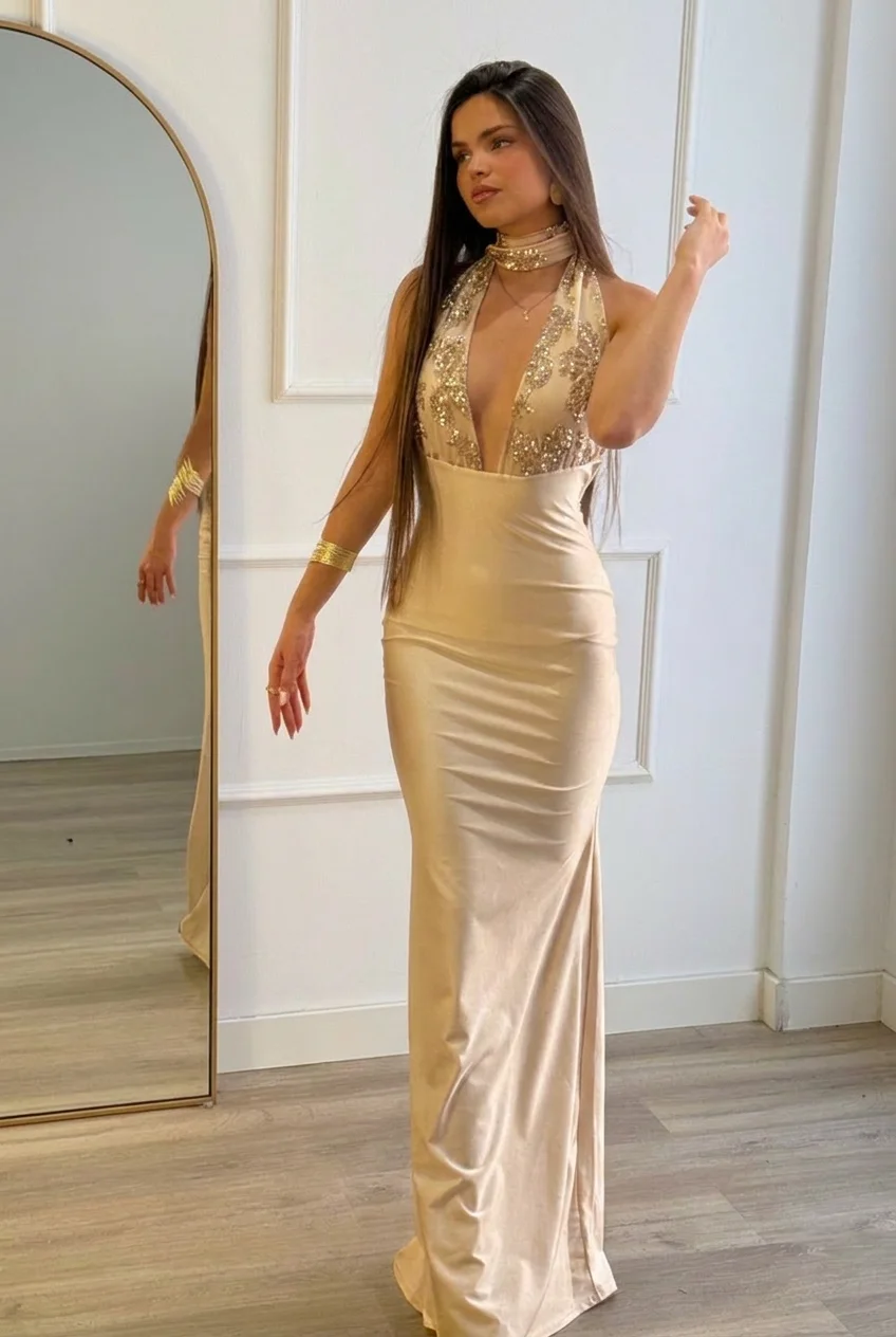 Vestido Hill Champan