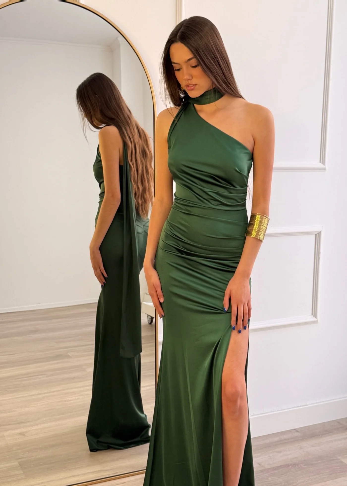 Vestido Mesly Verde Botella