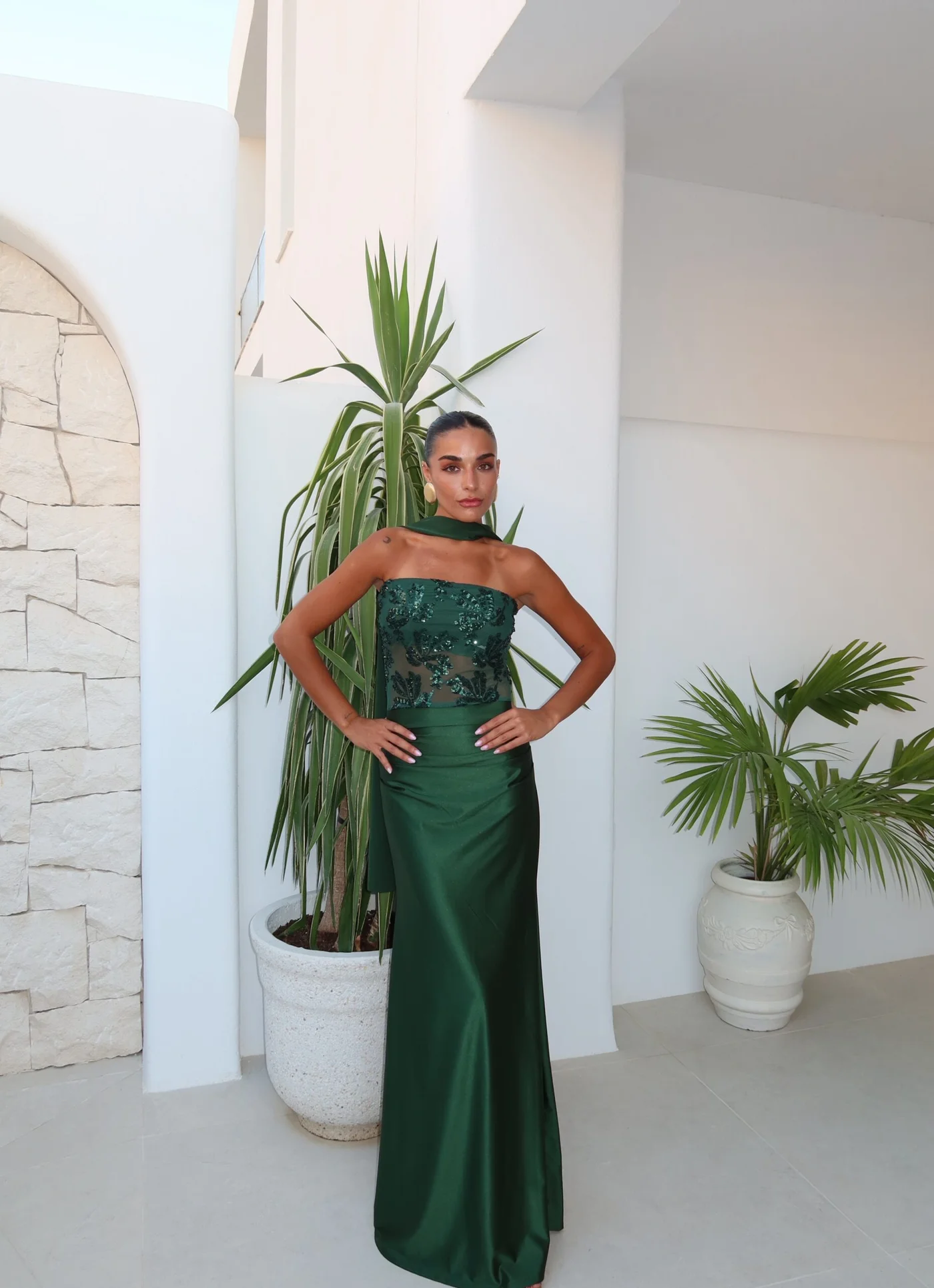 Vestido Suite Verde Botella