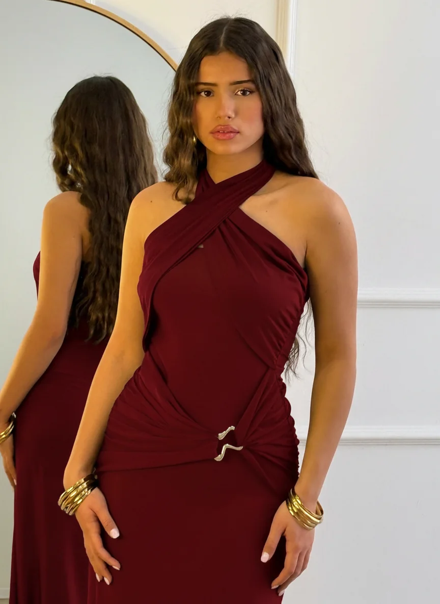Vestido Veuvet Burdeos