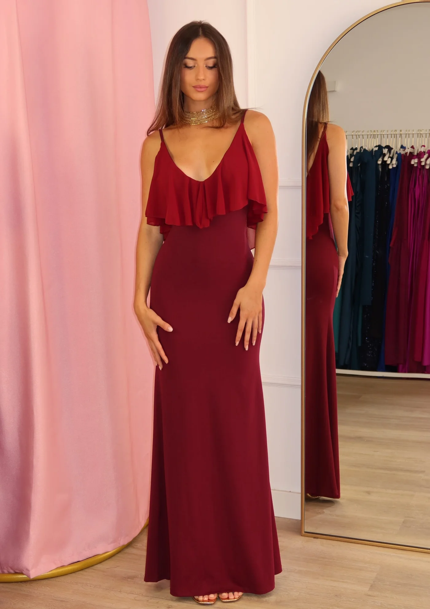 Vestido Zayn burdeos